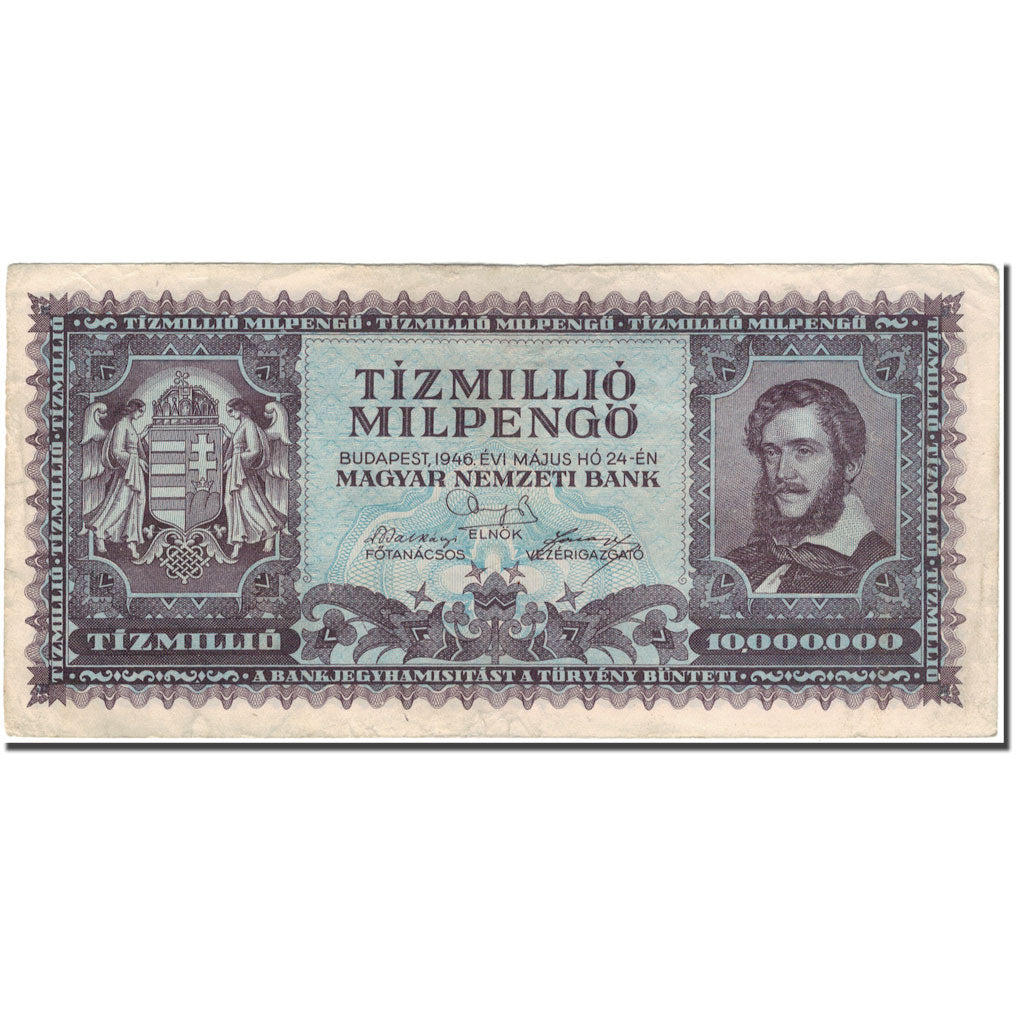 Banknote, Hungary, 10 Million Milpengö, 1946-05-24, KM:129, EF(40-45)
