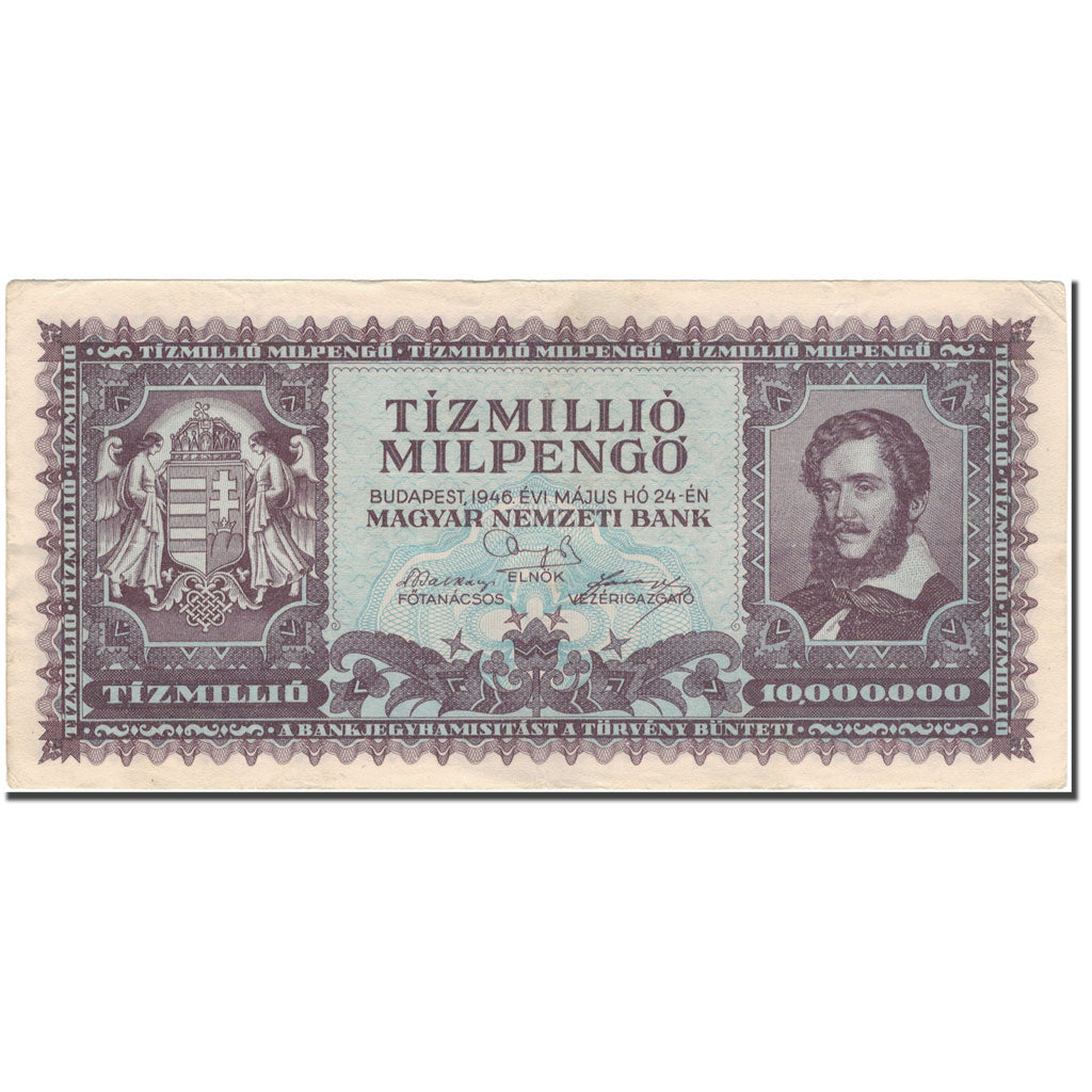Banknote, Hungary, 10 Million Milpengö, 1946-05-24, KM:129, EF(40-45)