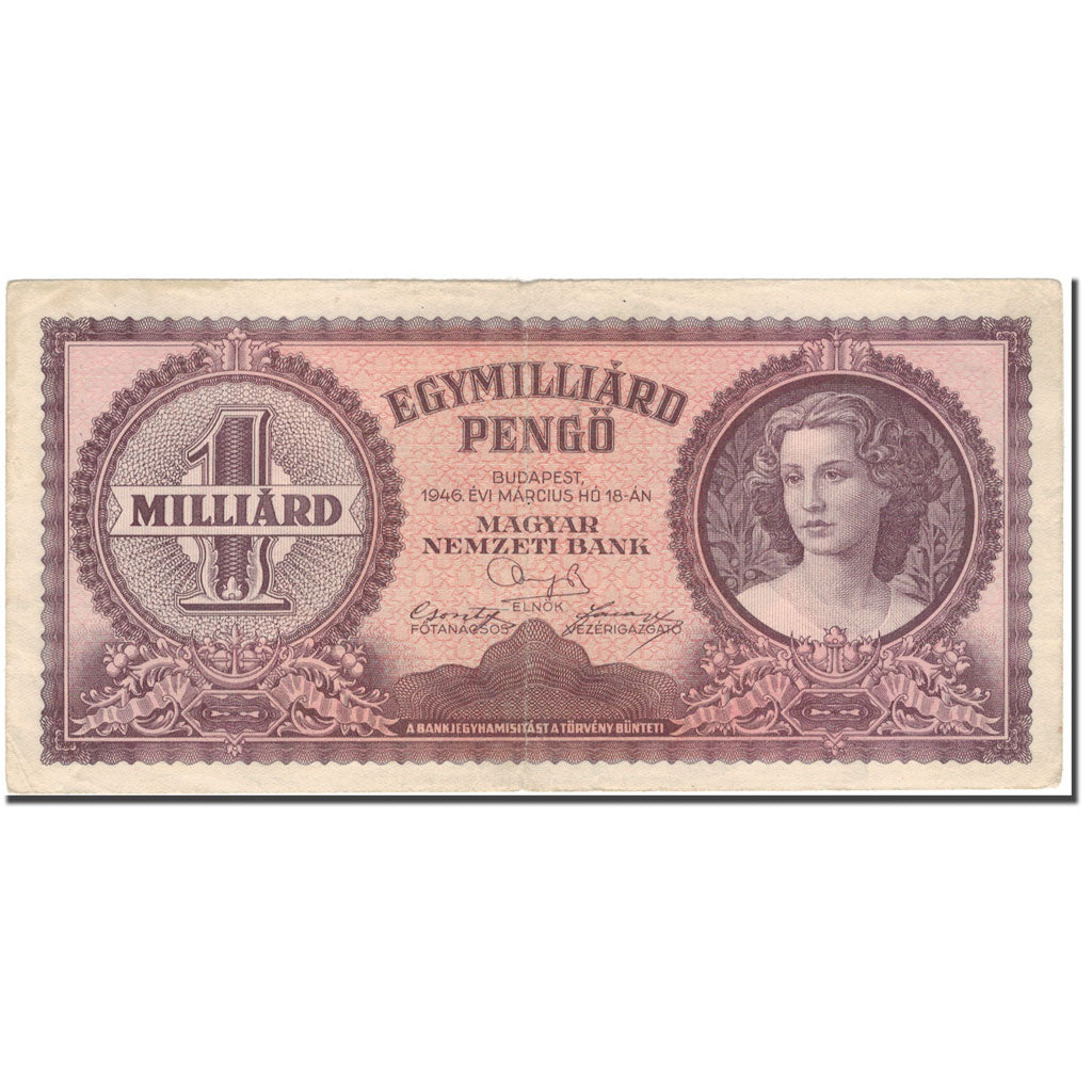 Banknote, Hungary, 1 Milliard Pengö, 1946-03-18, KM:125, EF(40-45)