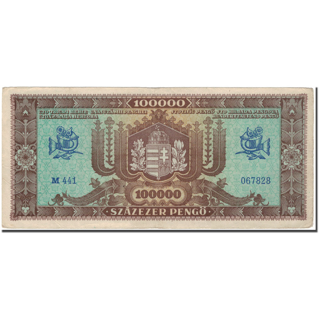 Banknote, Hungary, 100,000 Pengö, 1945-10-23, KM:121a, VF(30-35)