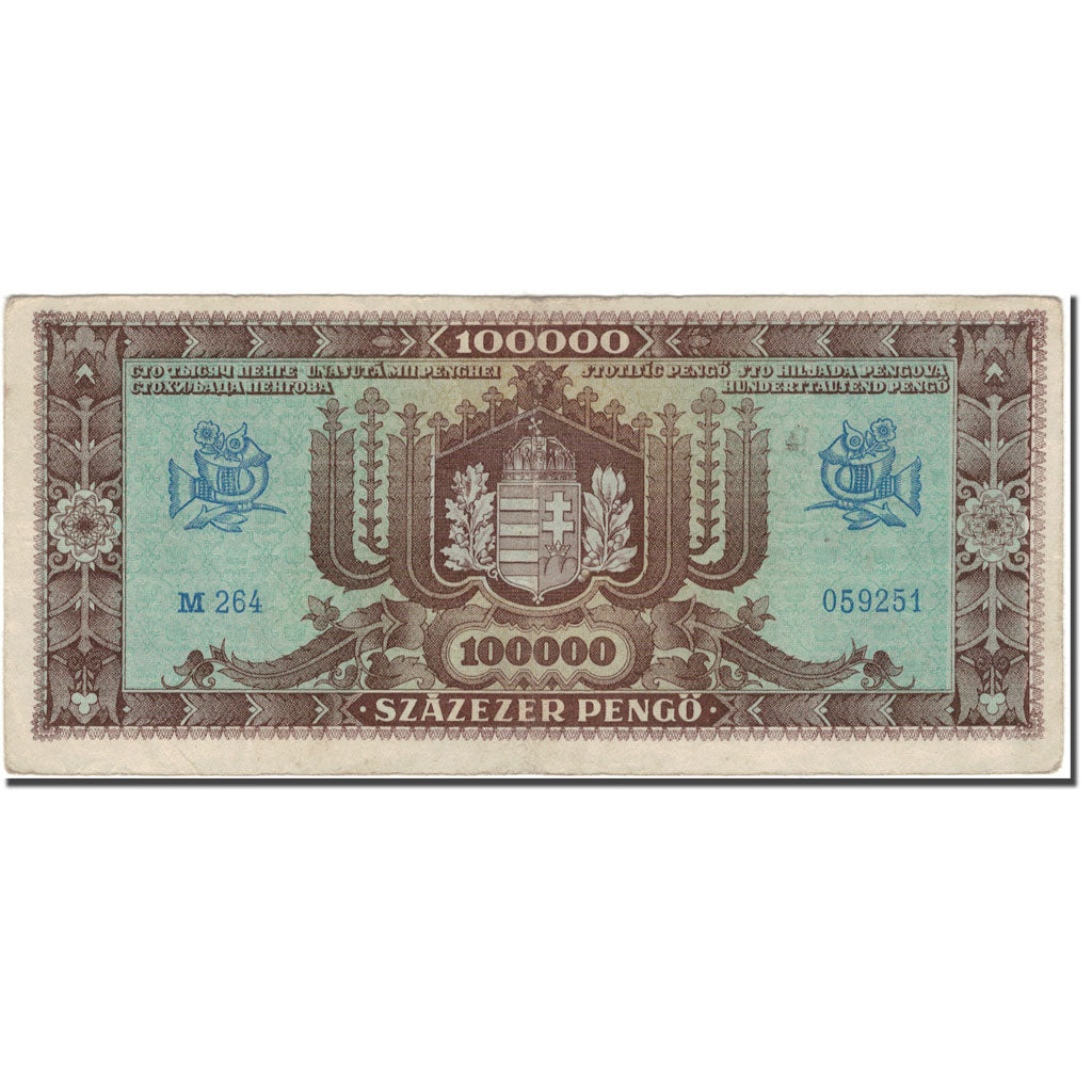 Banknote, Hungary, 100,000 Pengö, 1945-10-23, KM:121a, VF(30-35)