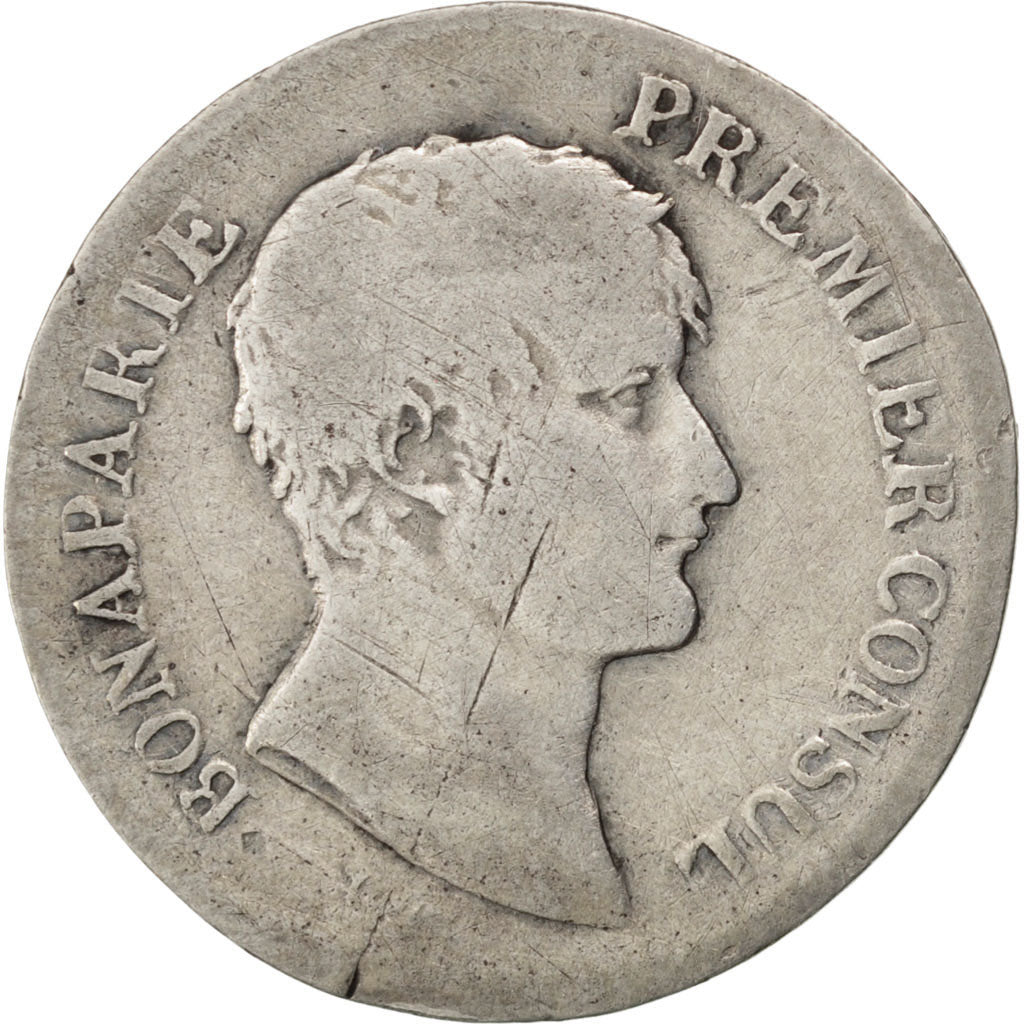 FRANCE, 1 Franc, 1803, Lille, KM #649.14, F(12-15), Silver, Gadoury #442, 4.76