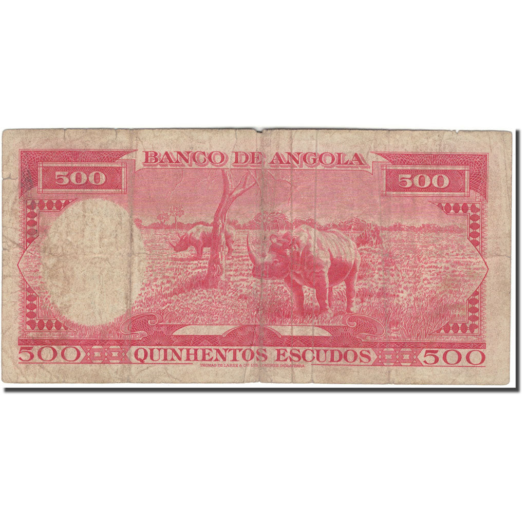 Banknote, Angola, 500 Escudos, 1962-06-10, KM:95, VF(20-25)