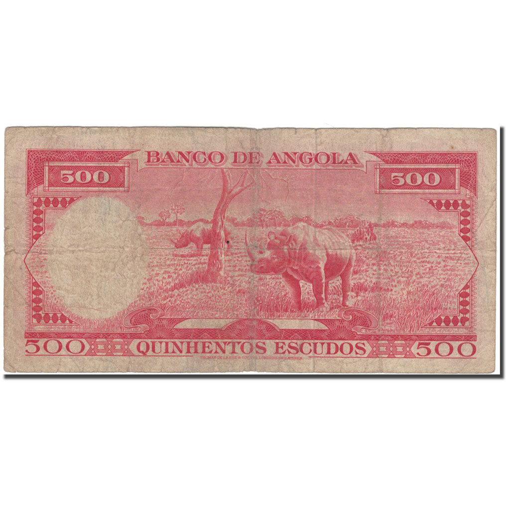 Banknote, Angola, 500 Escudos, 1962-06-10, KM:95, F(12-15)
