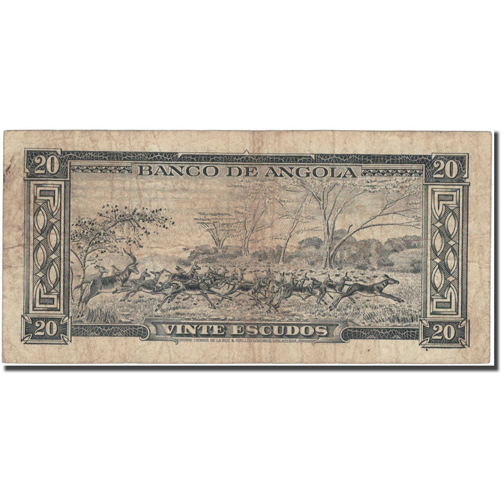 Banknote, Angola, 20 Escudos, 1962-06-10, KM:92, VF(20-25)