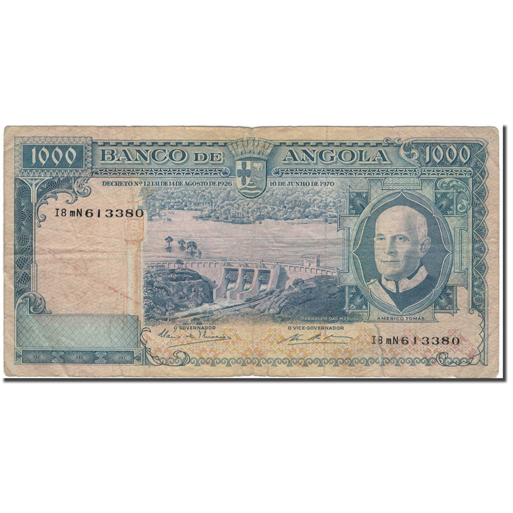Banknote, Angola, 1000 Escudos, 1970-06-10, KM:98, F(12-15)