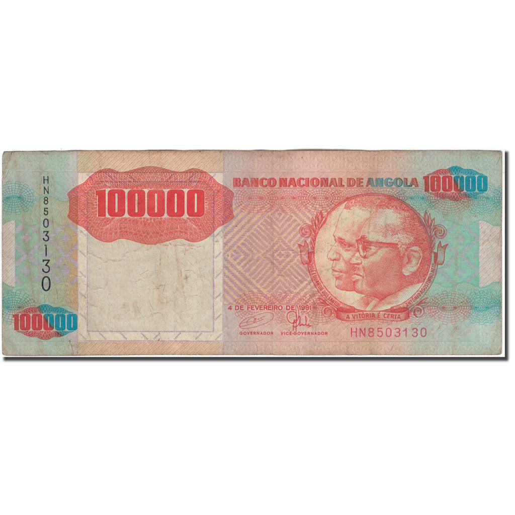 Banknote, Angola, 100,000 Kwanzas, 1991-02-04, KM:133a, F(12-15)