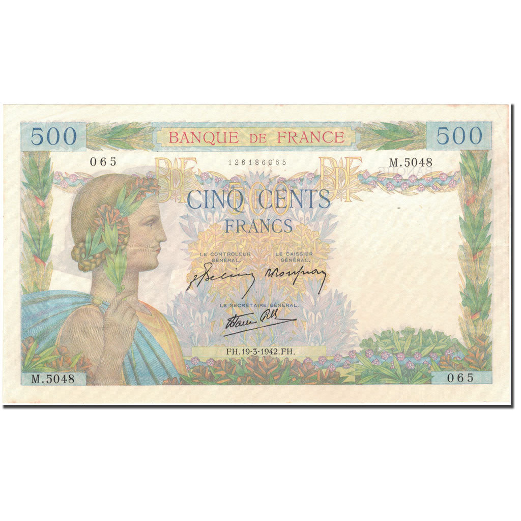 Frankreich, 500 Francs, 500 F 1940-1944 ''La Paix'', 1942-03-19, VZ