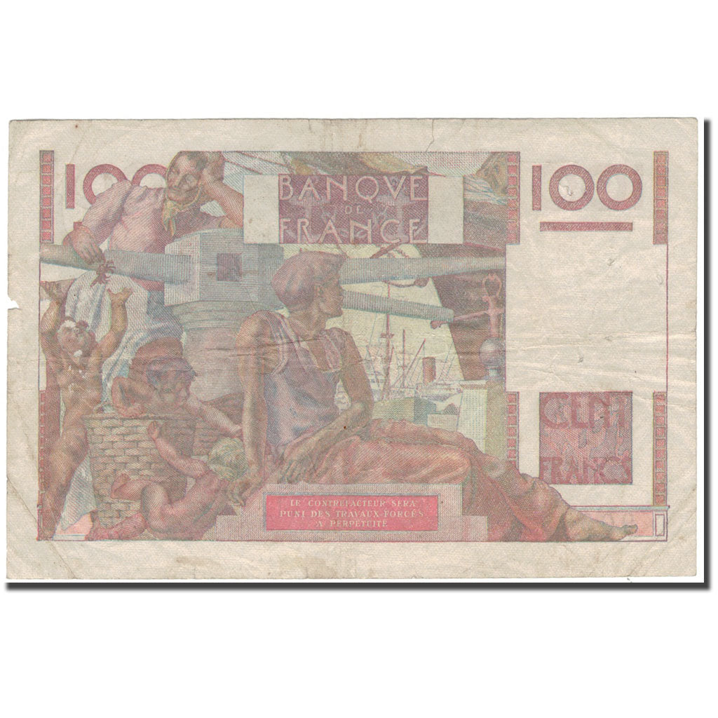 France, 100 Francs, 100 F 1945-1954 ''Jeune Paysan'', 1952-04-03, VG(8-10)