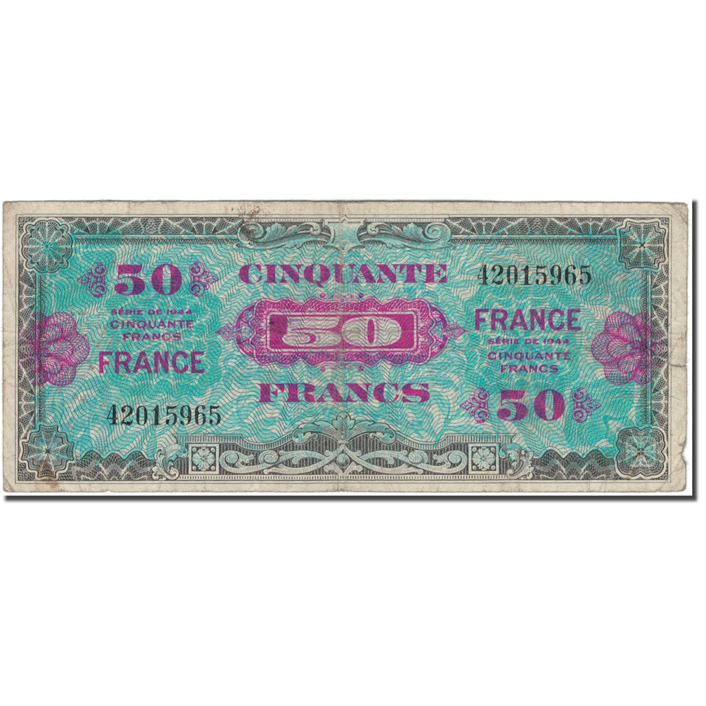 Francia, 50 Francs, 1944 Flag/France, 1944, RC+, Fayette:24.1, KM:122a