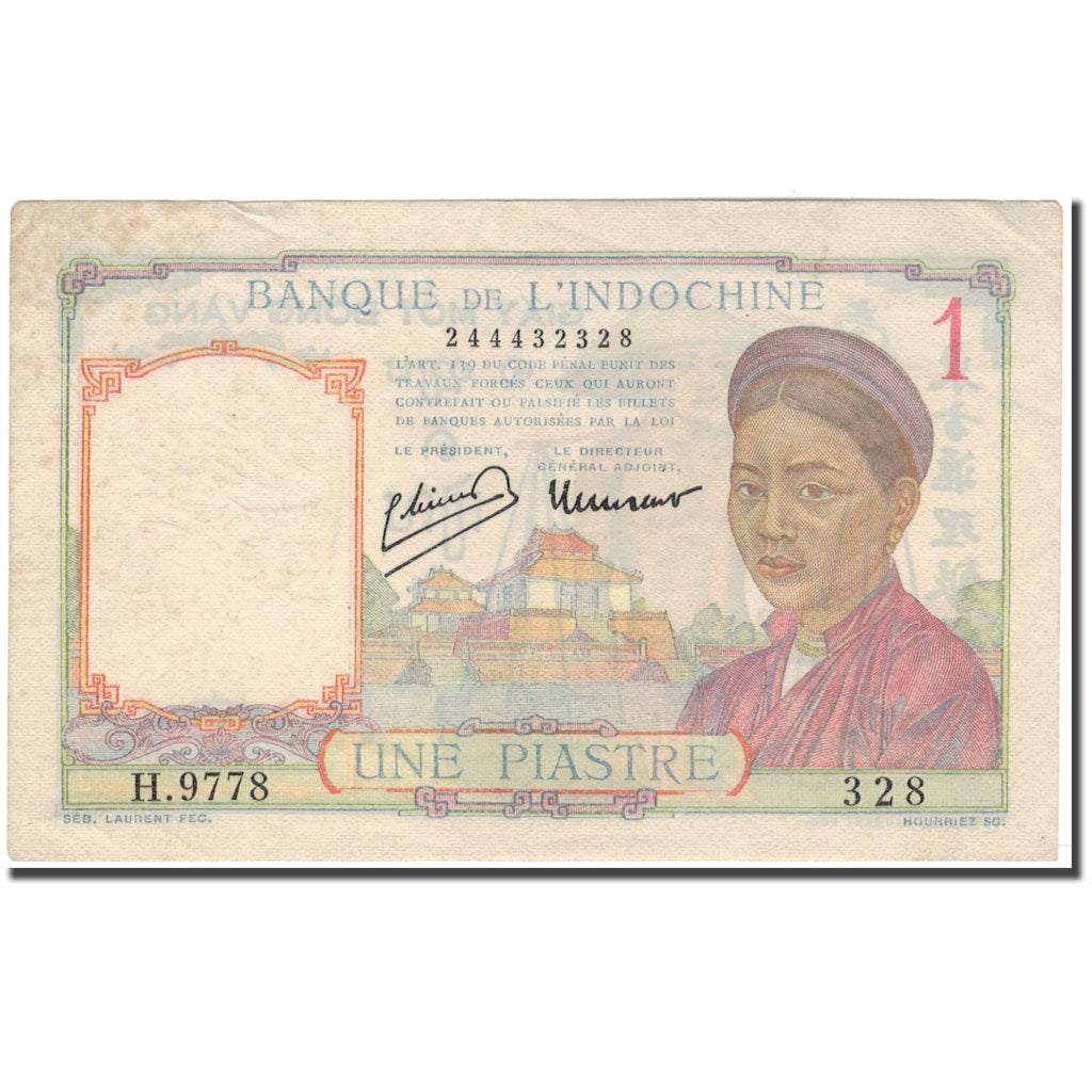 Banknote, FRENCH INDO-CHINA, 1 Piastre, KM:54d, EF(40-45)