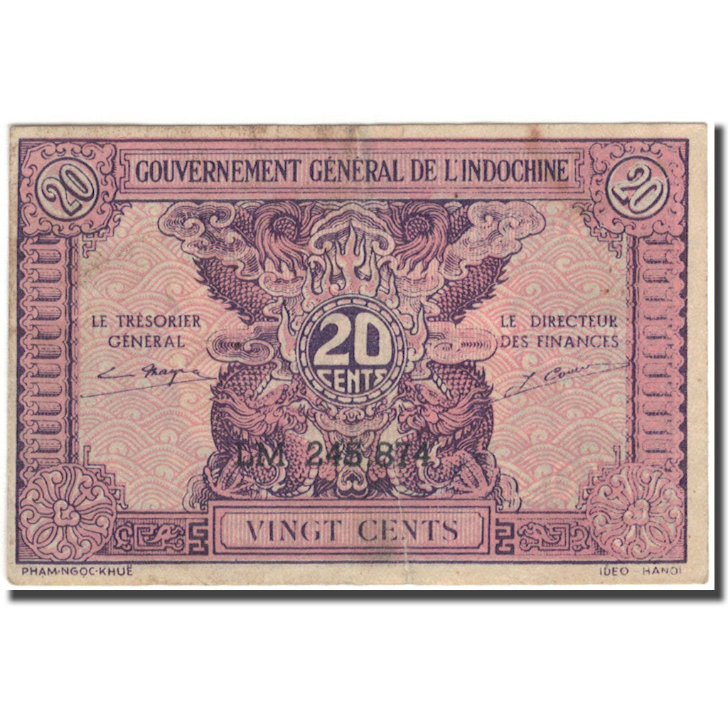 Banknote, FRENCH INDO-CHINA, 20 Cents, KM:90, AU(50-53)