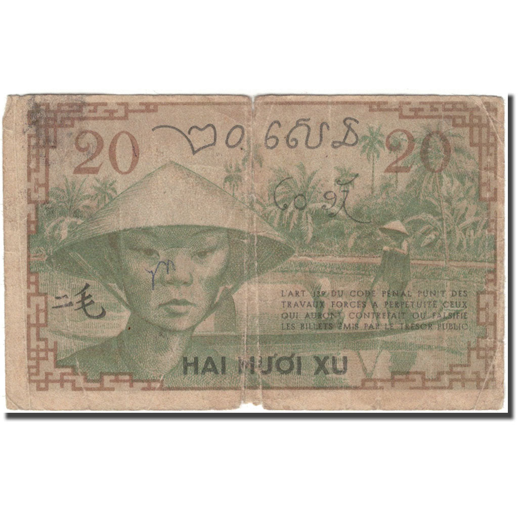 Banknote, FRENCH INDO-CHINA, 20 Cents, KM:86d, VG(8-10)