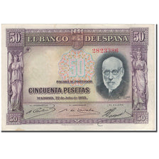 Banknote, Spain, 50 Pesetas, 1935-07-22, KM:88, AU(50-53)