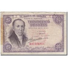 Banknote, Spain, 25 Pesetas, 1946-02-19, KM:130a, VF(20-25)