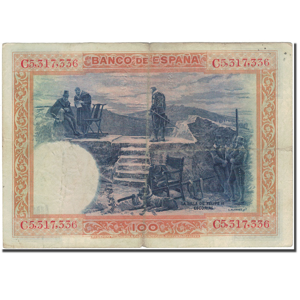 Banconote, Spagna, 100 Pesetas, 1925, 1925-07-01, KM:69a, MB+