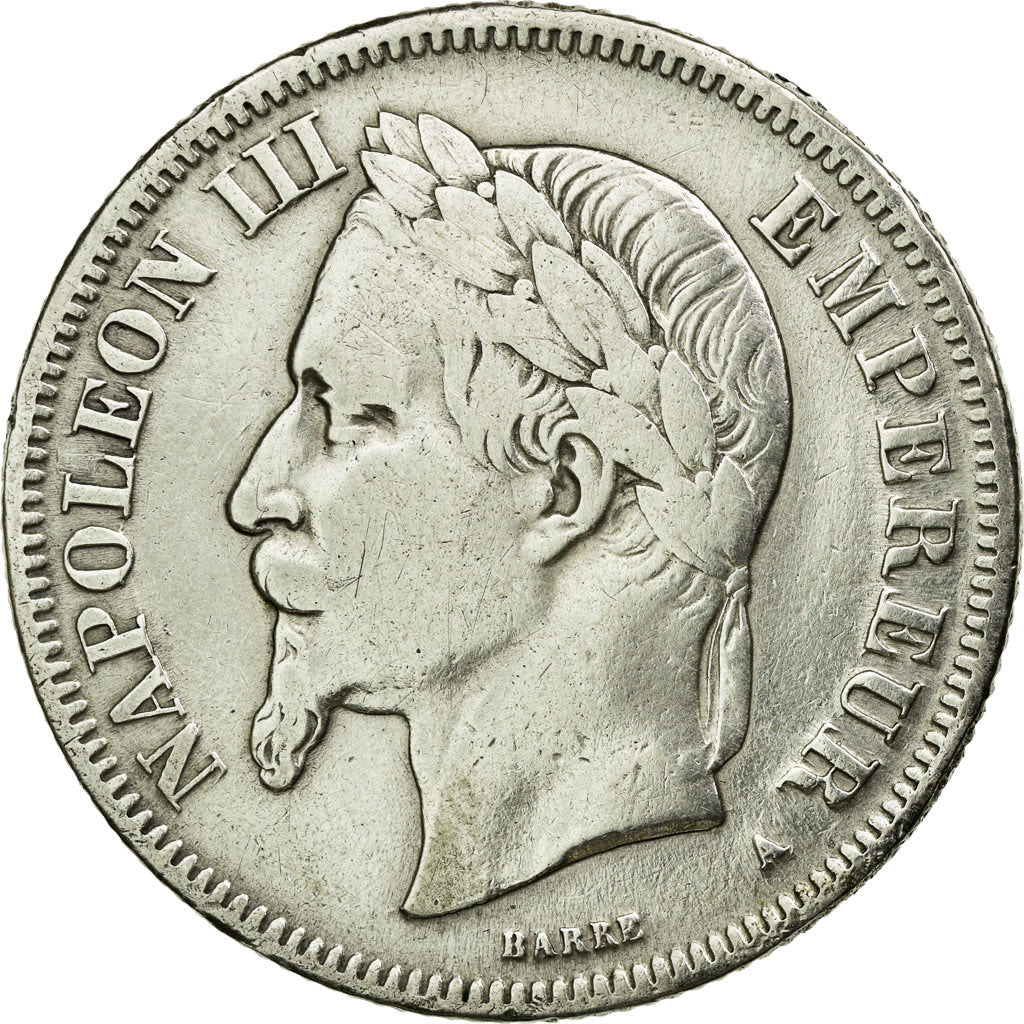 Moneda, Francia, Napoleon III, Napoléon III, 2 Francs, 1866, Paris, MBC, Plata