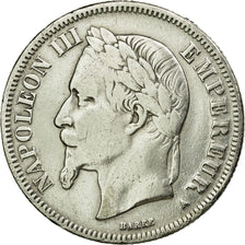 Moneda, Francia, Napoleon III, Napoléon III, 2 Francs, 1866, Paris, MBC, Plata
