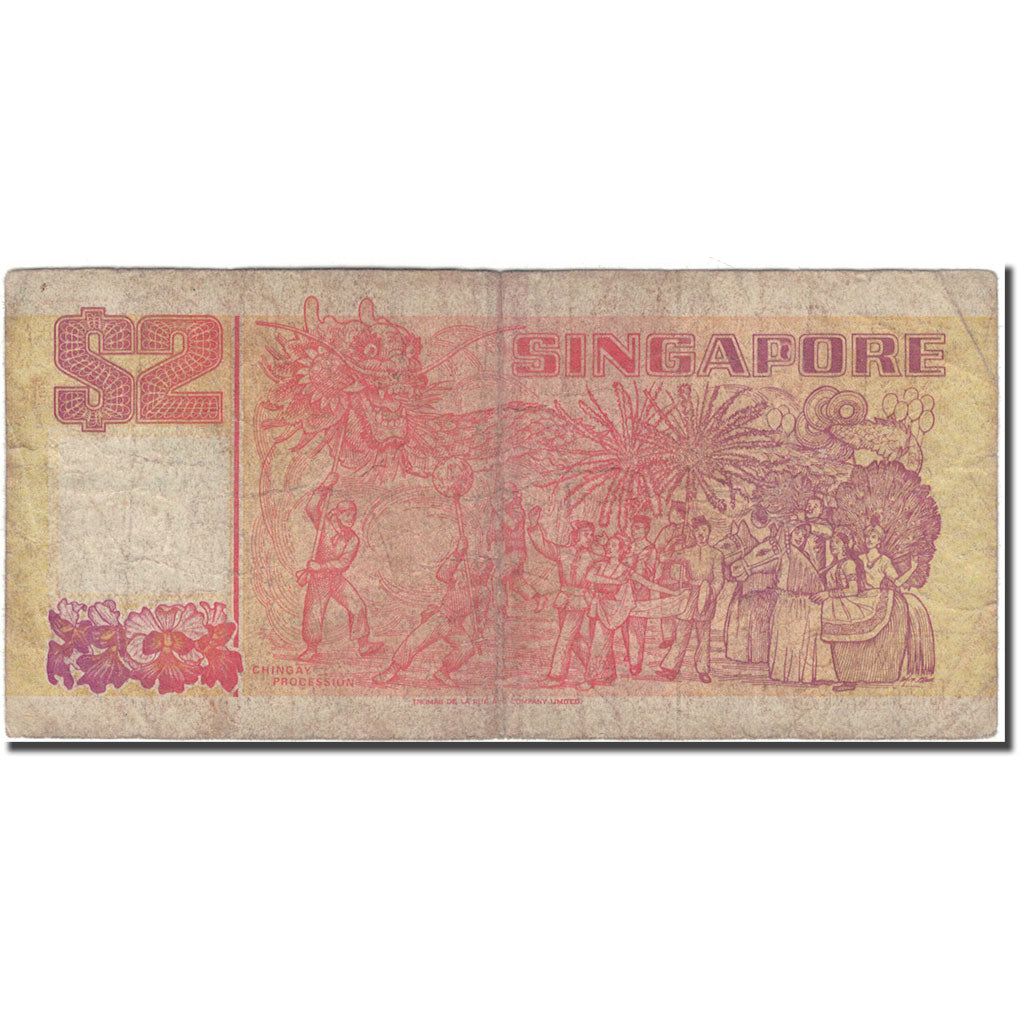 Banknote, Singapore, 2 Dollars, KM:27, VG(8-10)