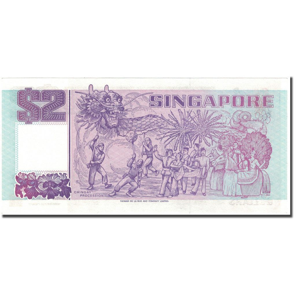 Geldschein, Singapur, 2 Dollars, KM:34, UNZ