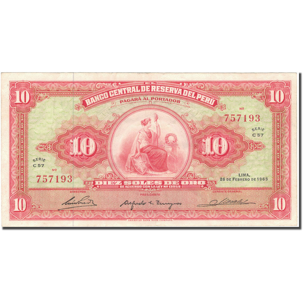 Banknote, Peru, 10 Soles De Oro, 1965-02-26, KM:88, EF(40-45)