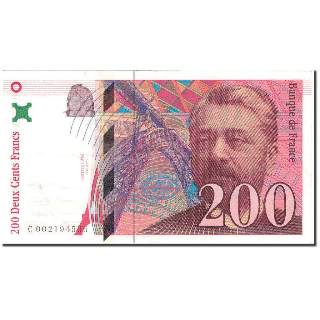 France, 200 Francs, 200 F 1995-1999 ''Eiffel'', 1996, AU(50-53), Fayette:75.2