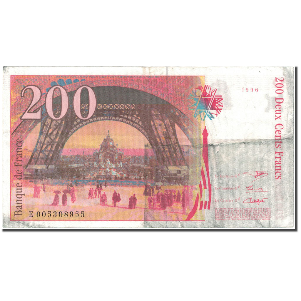 Francia, 200 Francs, 200 F 1995-1999 ''Eiffel'', 1996, BC, Fayette:75.2, KM:159a
