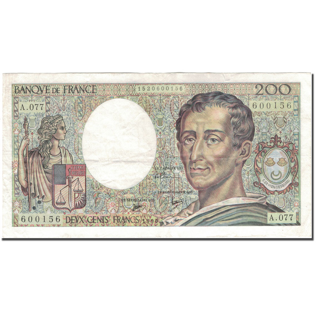Francia, 200 Francs, 200 F 1981-1994 ''Montesquieu'', 1990, BB, Fayette:70.10a