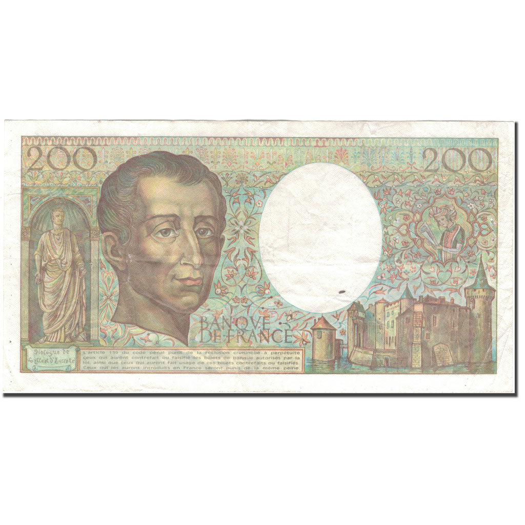 Francia, 200 Francs, 200 F 1981-1994 ''Montesquieu'', 1990, BB, Fayette:70.10a