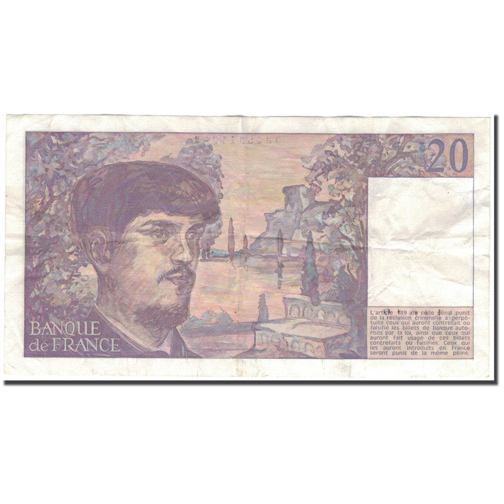Frankrijk, 20 Francs, 20 F 1980-1997 ''Debussy'', 1984, TB, Fayette:66.5