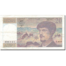 France, 20 Francs, 20 F 1980-1997 ''Debussy'', 1986, VF(20-25), Fayette:66.7