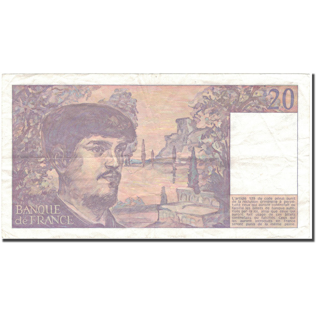 France, 20 Francs, 20 F 1980-1997 ''Debussy'', 1986, VF(20-25), Fayette:66.7