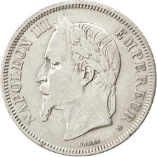 FRANCE, Napoléon III, 2 Francs, 1866, Strasbourg, KM #807.2, EF(40-45), Silver,