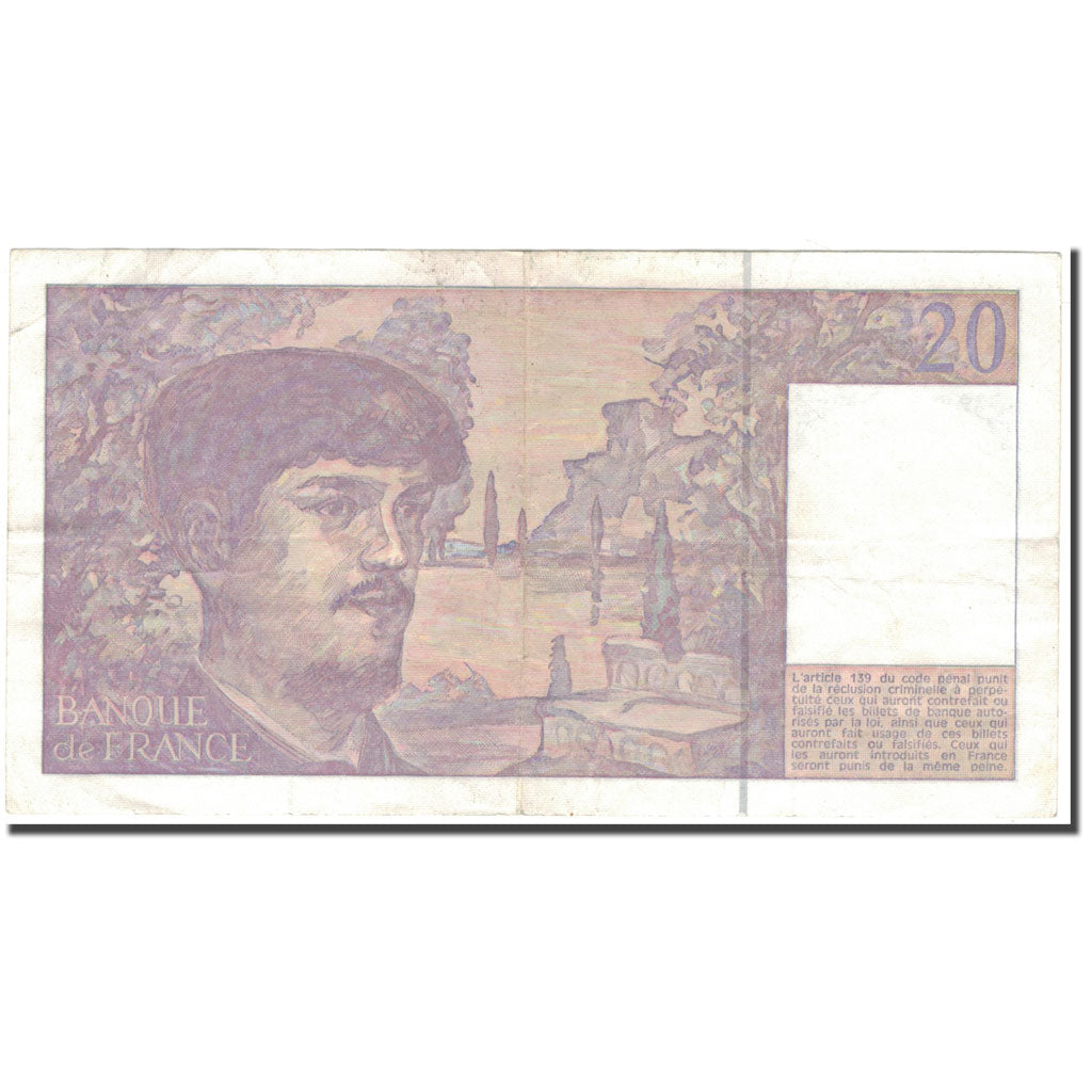 Francia, 20 Francs, 20 F 1980-1997 ''Debussy'', 1992, BC+, Fayette:66bis.3