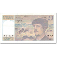 France, 20 Francs, 20 F 1980-1997 ''Debussy'', 1993, TTB+, Fayette:66bis.5