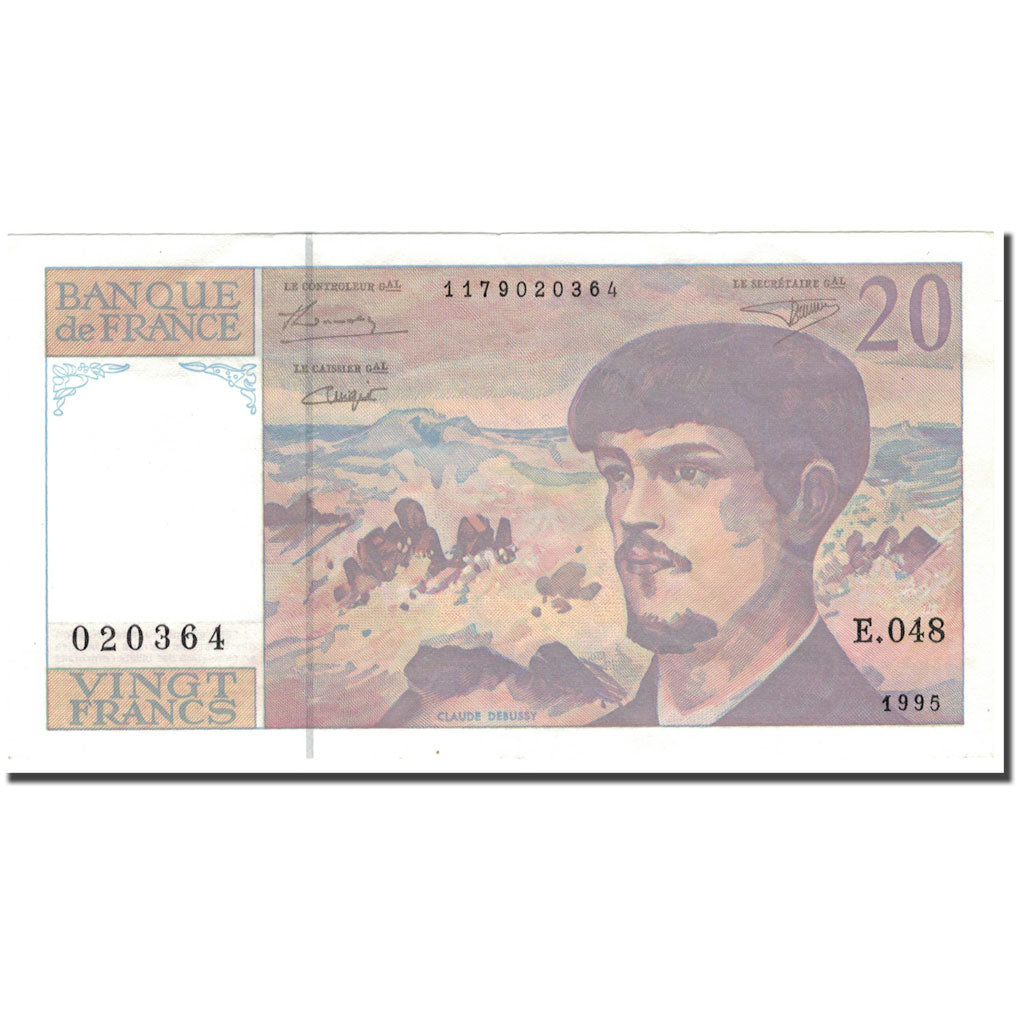 Francia, 20 Francs, 20 F 1980-1997 ''Debussy'', 1995, BB+, Fayette:66ter.1
