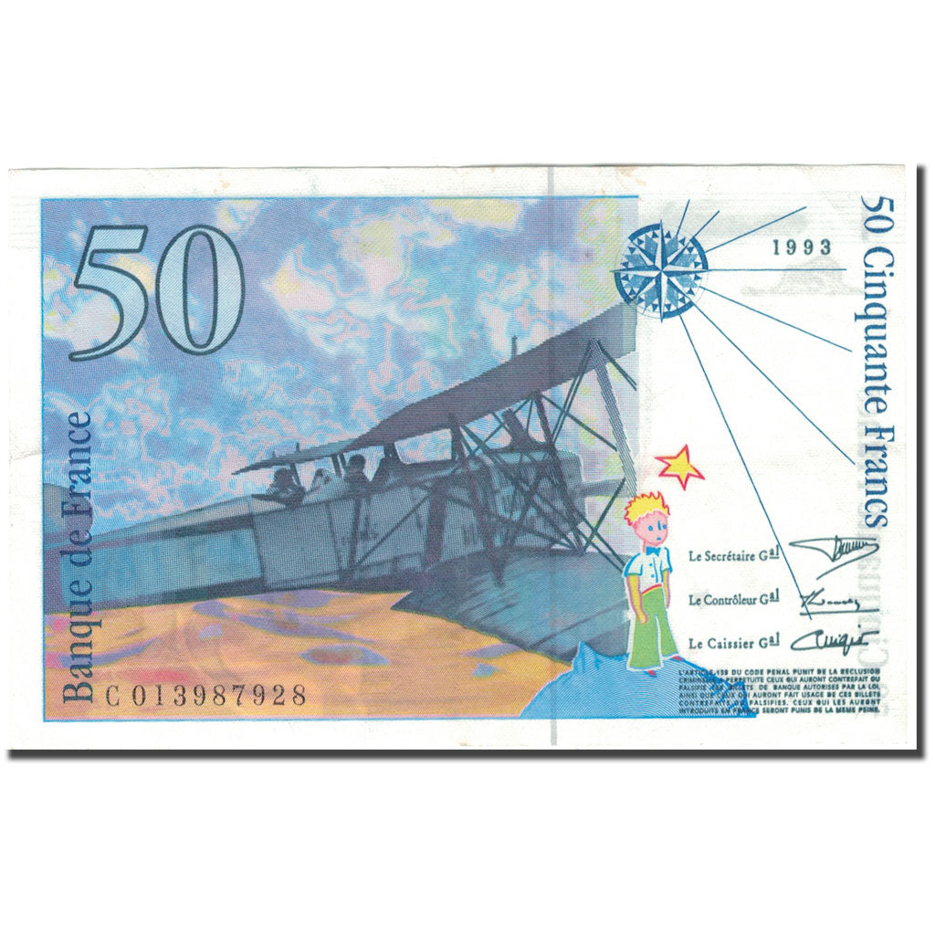 Francia, 50 Francs, 50 F 1992-1999 ''St Exupéry'', 1993, MBC+, Fayette:72.2