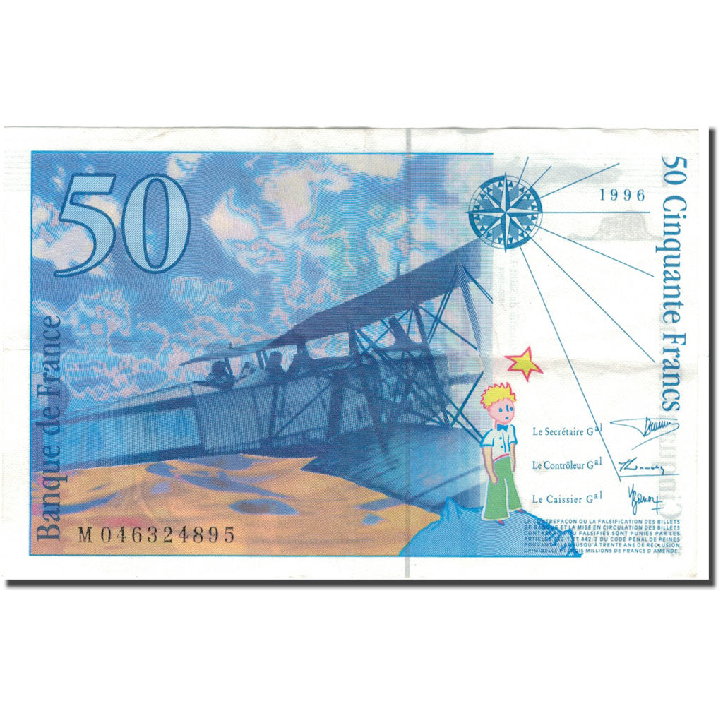 France, 50 Francs, 50 F 1992-1999 ''St Exupéry'', 1996, EF(40-45)