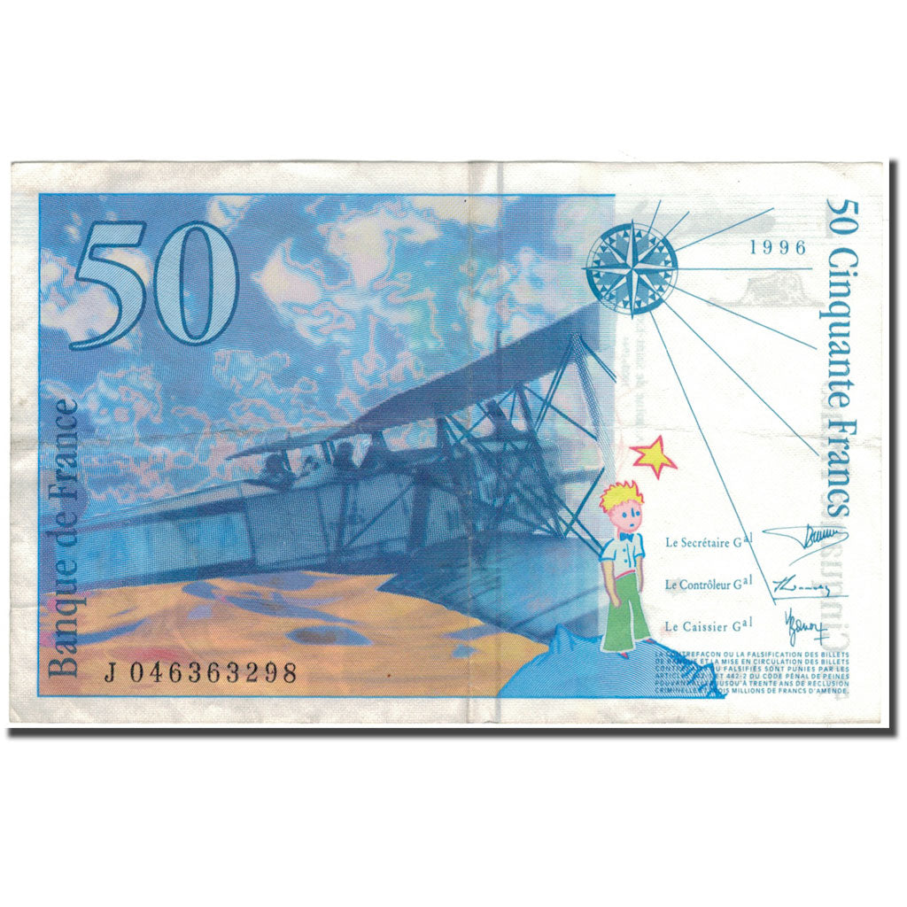 Frankreich, 50 Francs, 50 F 1992-1999 ''St Exupéry'', 1996, SS, Fayette:73.3