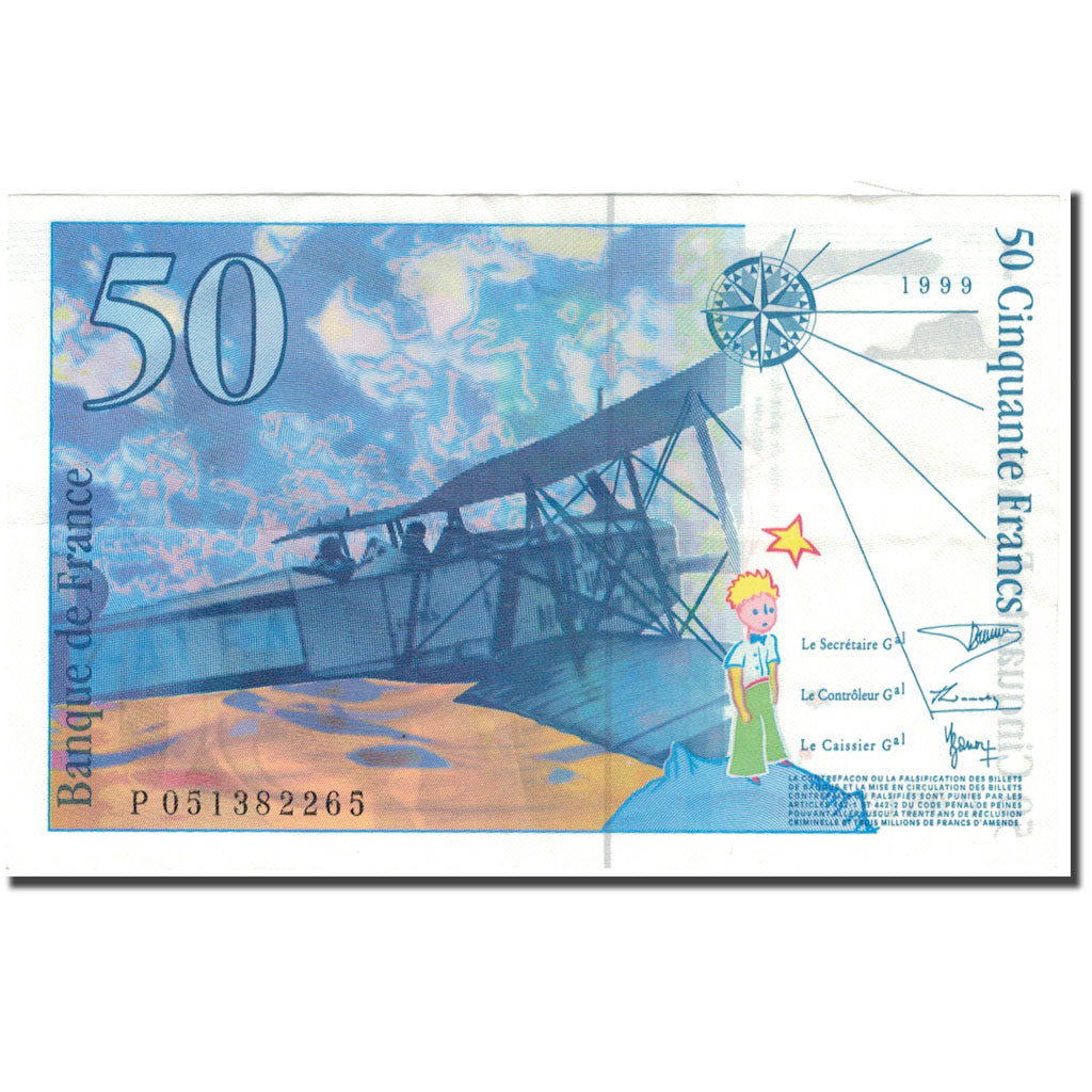 France, 50 Francs, 50 F 1992-1999 ''St Exupéry'', 1999, AU(50-53)