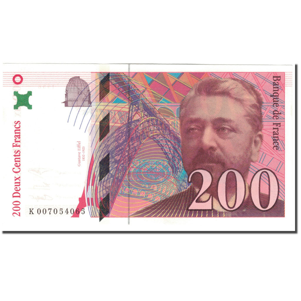 France, 200 Francs, 200 F 1995-1999 ''Eiffel'', 1996, AU(55-58), Fayette:75.2