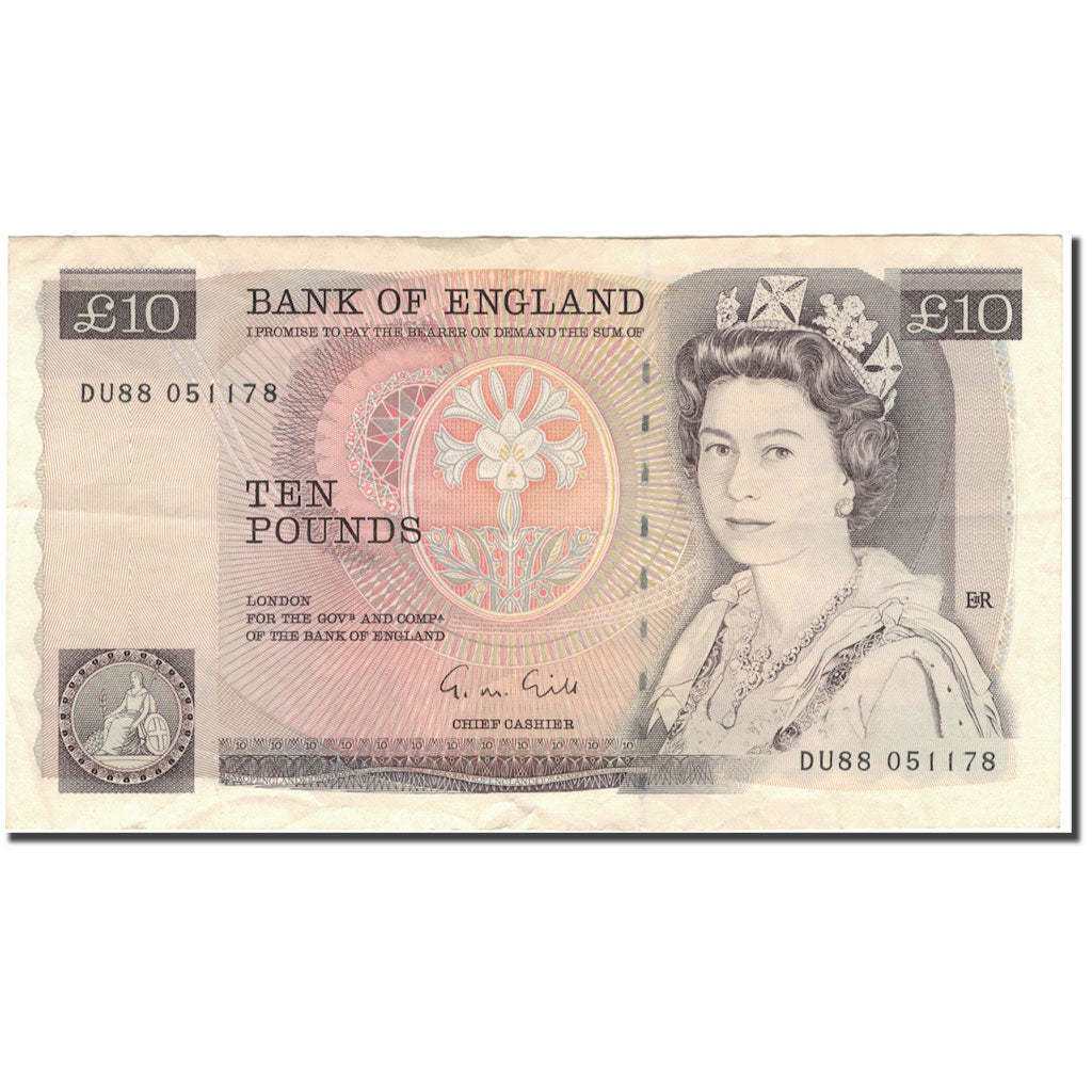 Banknote, Great Britain, 10 Pounds, Undated (1975-92), KM:379e, EF(40-45)