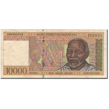 Nota, Madagáscar, 10,000 Francs = 2000 Ariary, KM:79a, VF(30-35)