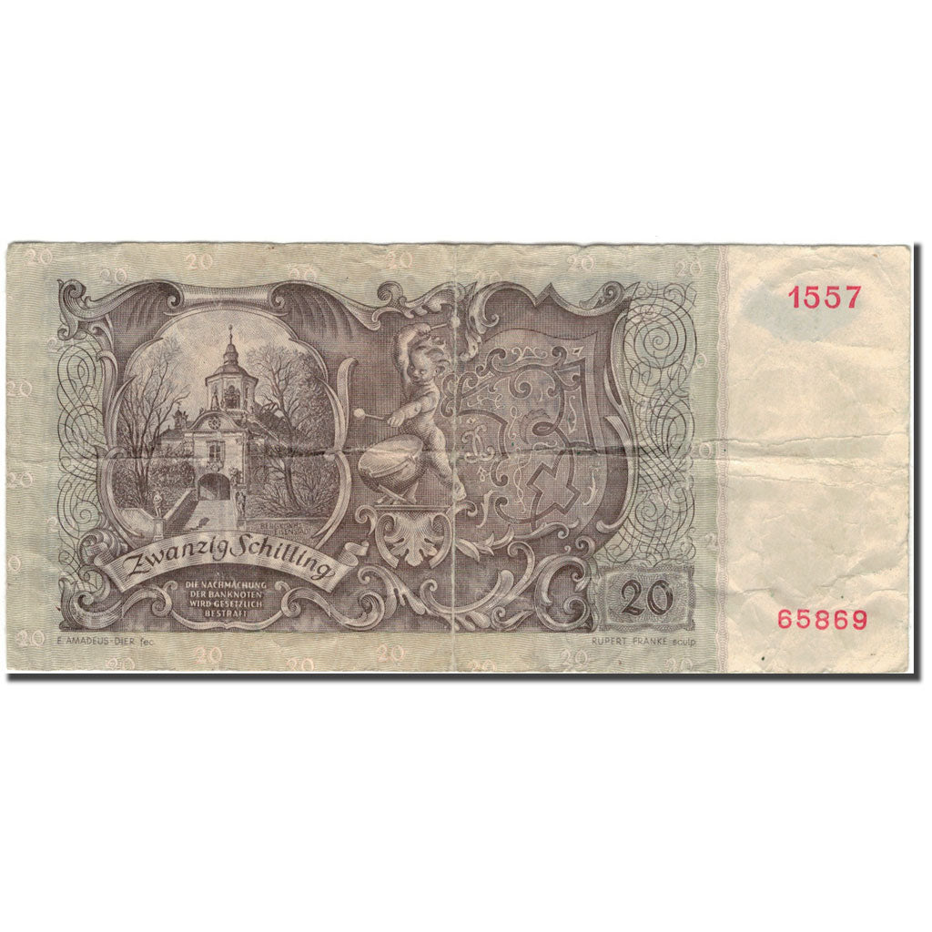 Banknote, Austria, 20 Schilling, 1950-01-02, KM:129a, EF(40-45)