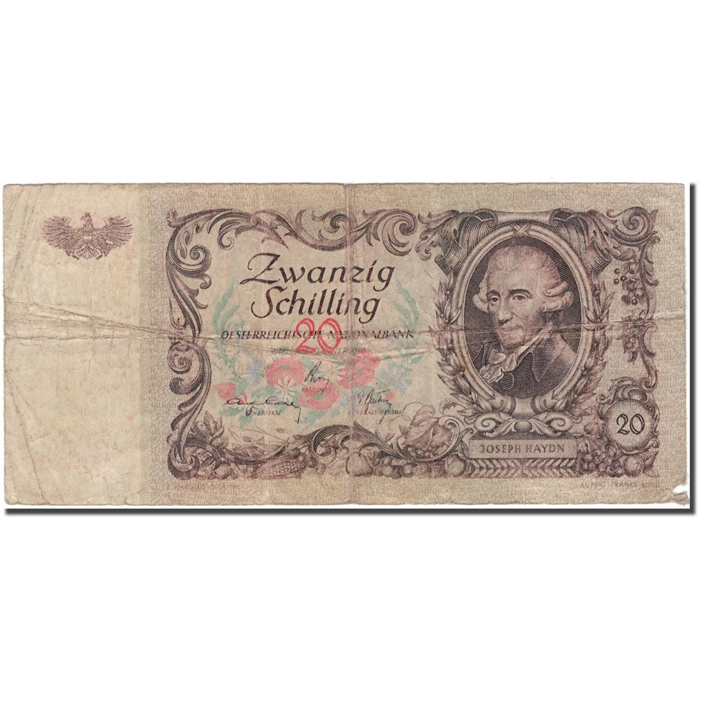 Geldschein, Österreich, 20 Schilling, 1950-01-02, KM:129a, SGE