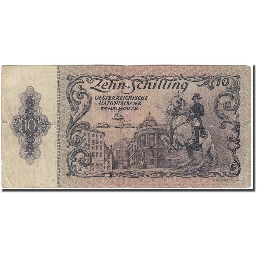 Banknote, Austria, 10 Schilling, 1950-01-02, KM:128, F(12-15)