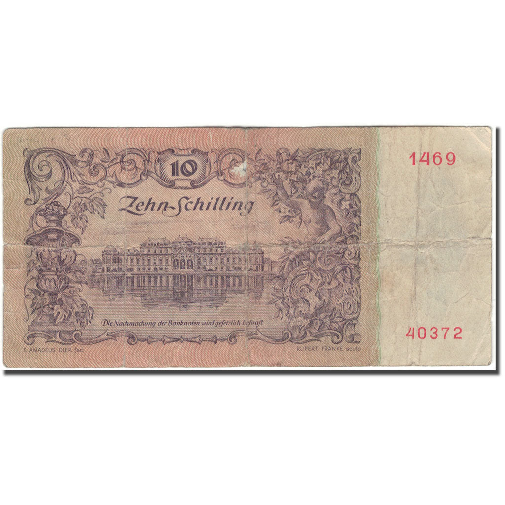 Banknote, Austria, 10 Schilling, 1950-01-02, KM:128, F(12-15)