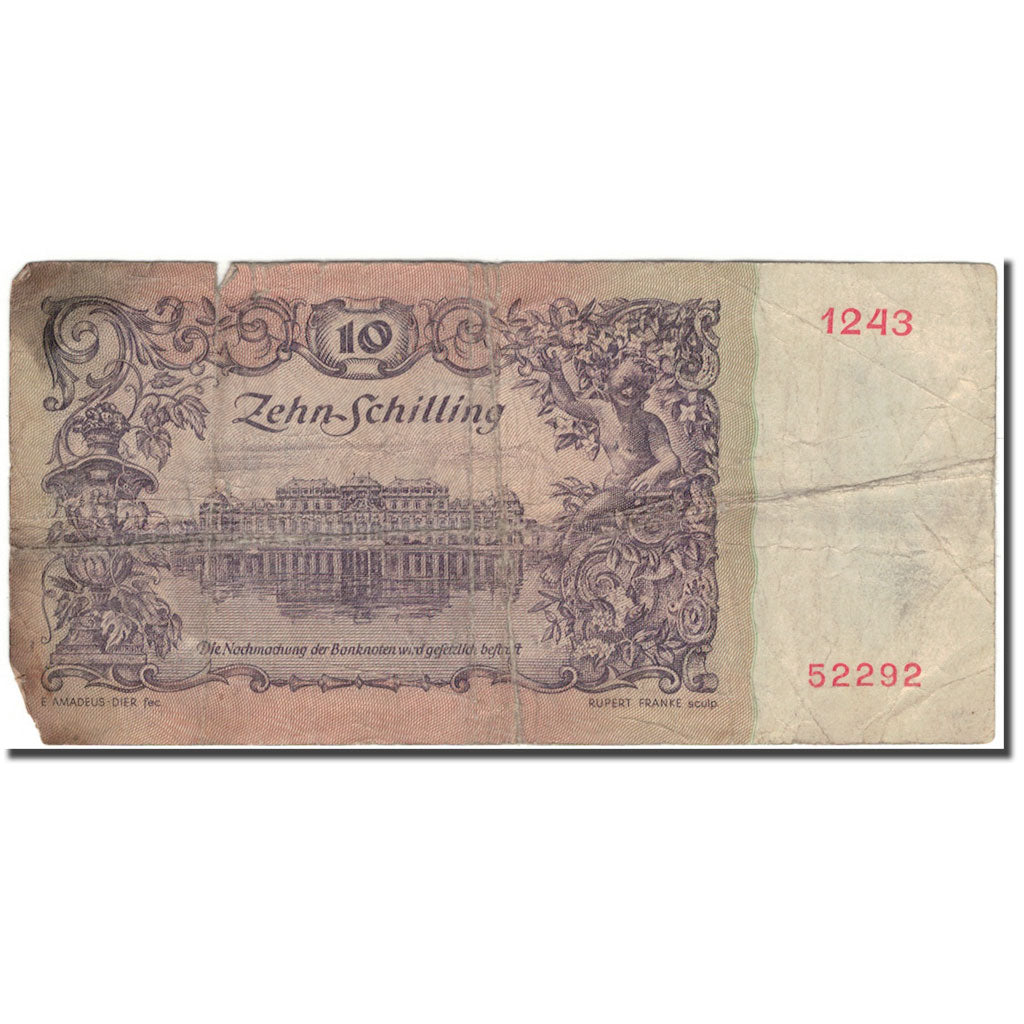 Banknote, Austria, 10 Schilling, 1950-01-02, KM:128, VG(8-10)