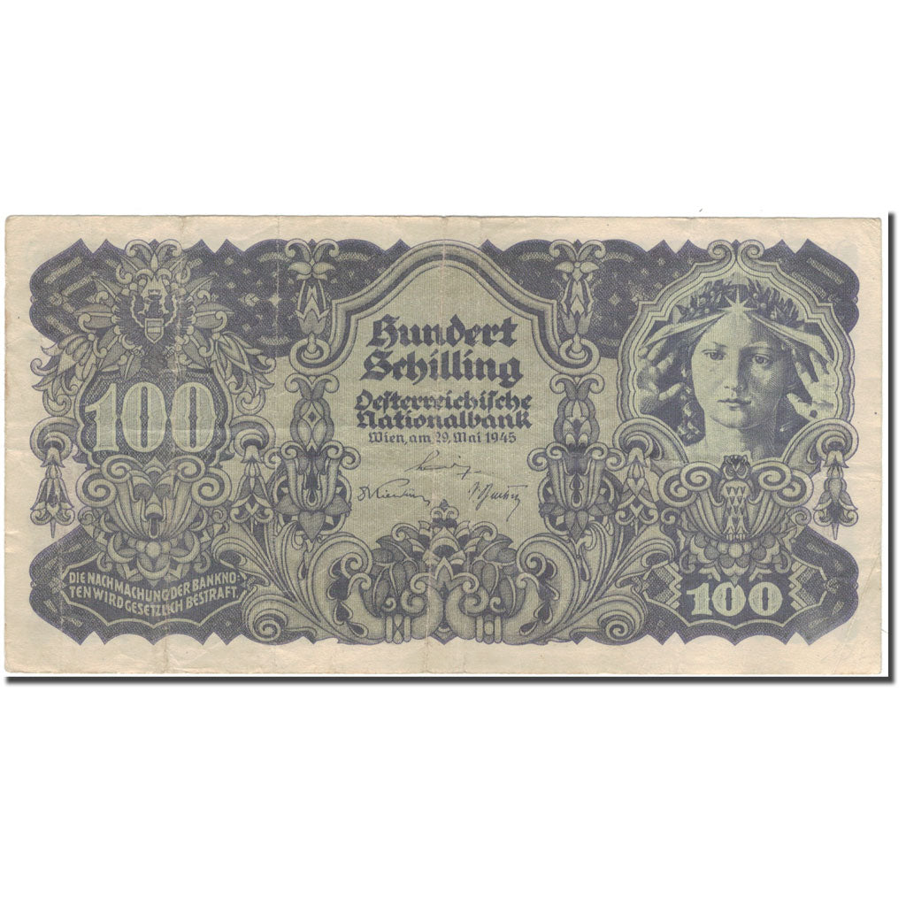 Banknote, Austria, 100 Schilling, 1945-05-29, KM:118, VF(30-35)