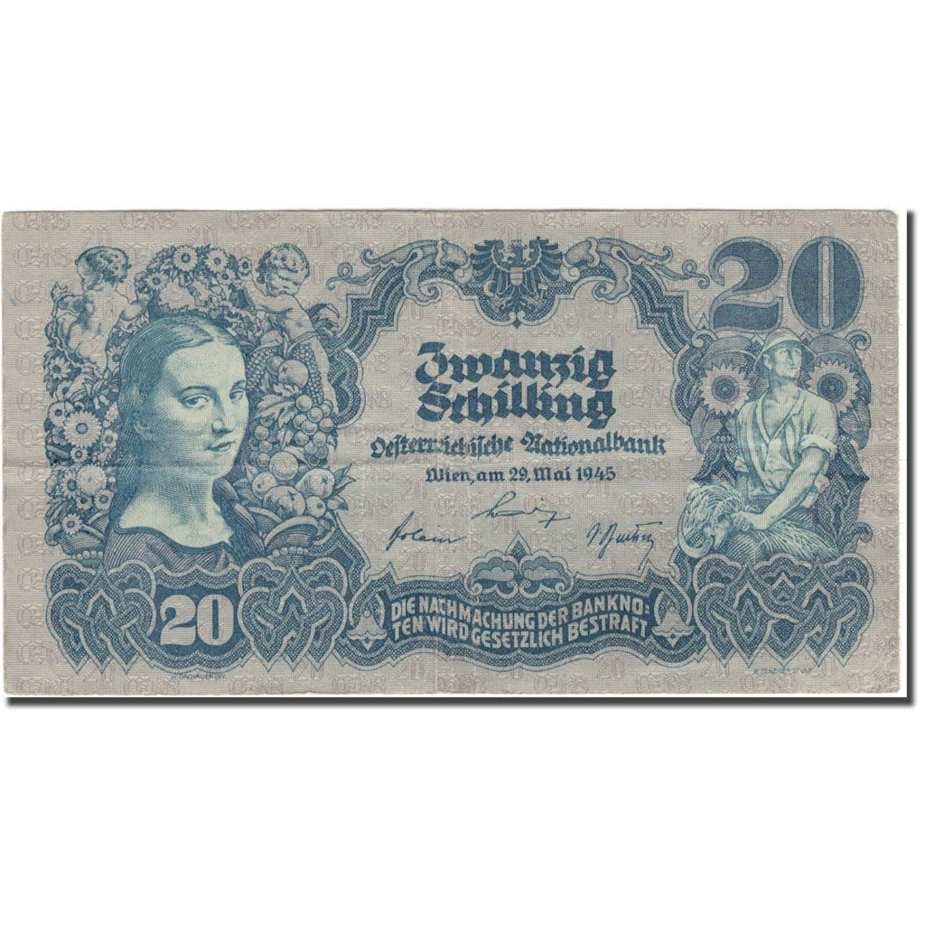 Geldschein, Österreich, 20 Schilling, 1945-05-29, KM:116, S+